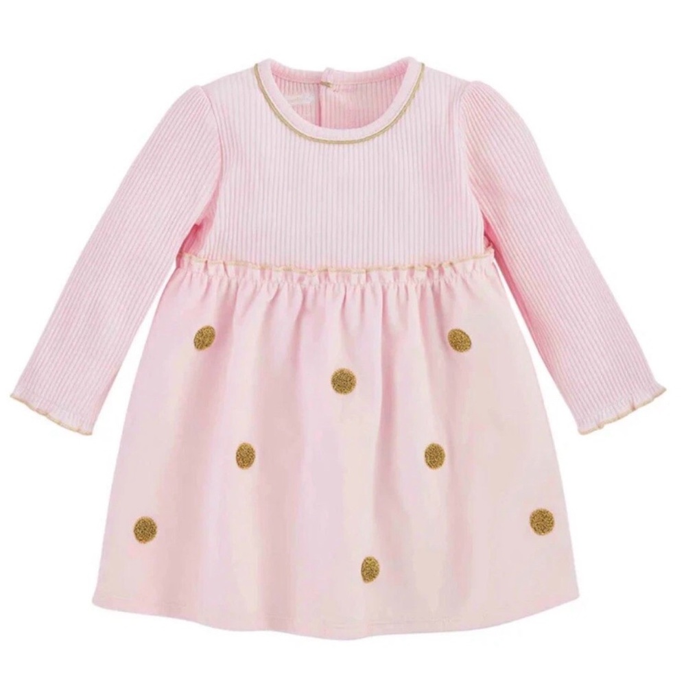 NWT Mud Pie Pink Dress with Gold Dots size 5T
